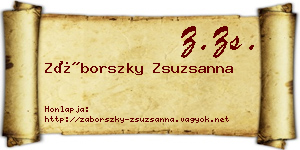 Záborszky Zsuzsanna névjegykártya