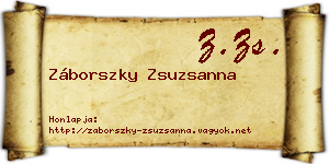 Záborszky Zsuzsanna névjegykártya